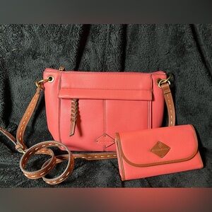 Coral St. John’s Bay Bag and Wallet Set